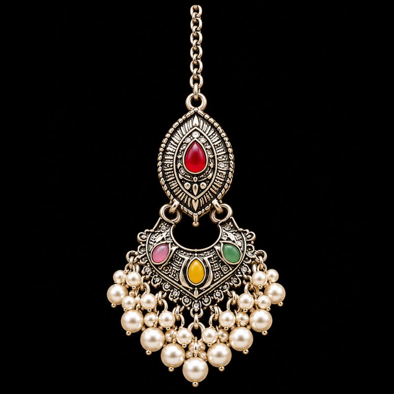 Oxidized Traditional Necklace Set - Image 4