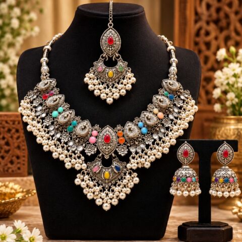Oxidized Traditional Necklace Set